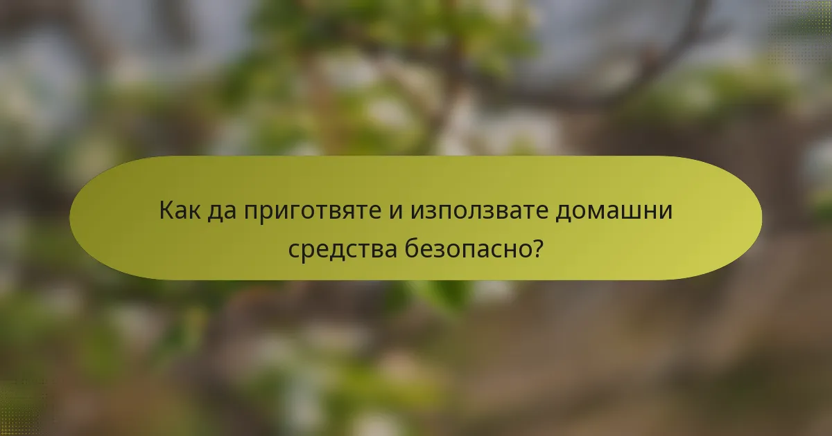 Как да приготвяте и използвате домашни средства безопасно?